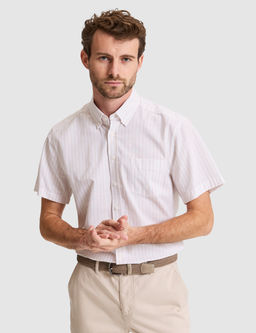 Bej Regular Fit _izgili K_sa Kollu G_mlek