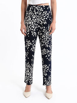 Beli Lastikli Rahat Kal?p Desenli Kad?n Pantolon