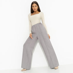 Брюки со стрелками Создавай настроение (серые)