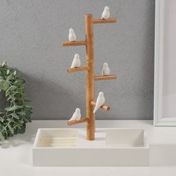 Подставка для украшений «Птички на дереве», белый, 24×12×32 см