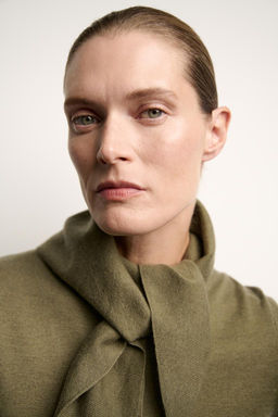 KNIT CARDIGAN WITH SCARF - Zara фото 2