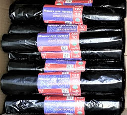 Мешок ПВД 120 л 10 шт. (черные) в рулоне Особопрочные (ЗД)