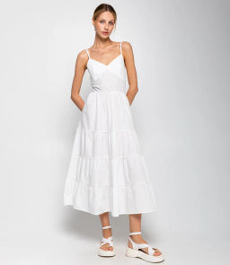 Сарафан #КТ1509, белый