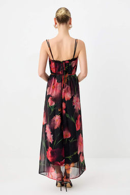 Cok Renkli Cicek Desenli Maxi Sifon Dokuma Elbise TPRSS26EL00082 - Trendyolmilla фото 4