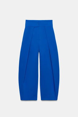 PANTAL?N BALLOON PLIEGUES RAYAS / Azul el?ctrico