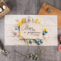 Полотенце Этель Мира в доме и радости в сердце 40х73 см, 100% хл, саржа 190 гр/м2