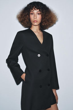 ZW COLLECTION DOUBLE-BREASTED BLAZER DRESS - Zara фото 4