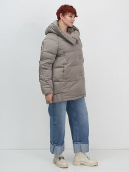 Куртка зимняя женская с капюшоном модная коричневого цвета 7651K - Visdeer фото 13