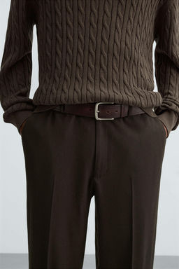 100% WOOL REGULAR FIT TROUSERS - Zara фото 6
