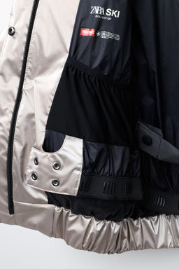METALLIC WATER-RESISTANT AND WINDPROOF FEATHER DOWN PUFFER JACKET RECCO® SYSTEM SKI COLLECTION - Zara фото 10