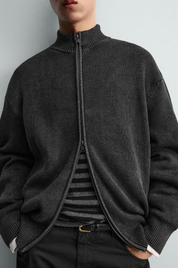 WASHED TEXTURED KNIT CARDIGAN - Zara фото 7