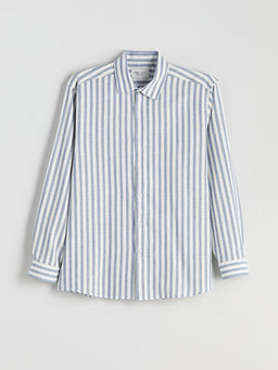 Regular Fit Uzun Kollu ?izgili Erkek G?mlek