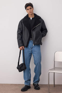Siyah Regular Fit Suni Deri %100 PU Ici Polarl? Kal?n K?sl?k Erkek Mont TMNAW26MO00005 - Trendyolmilla фото 2