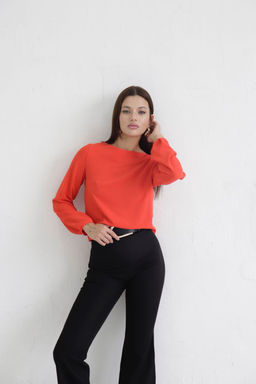 Блуза прямого силуэта с вырезом лодочка - Martichelli фото 24