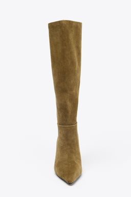 SPLIT SUEDE STILETTO HEEL BOOTS - Zara фото 5