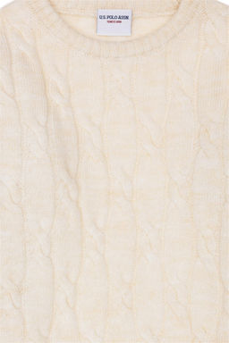 Кремовый меланжевый свитер для девочки - U.s. polo assn фото 10