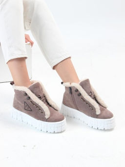 Ботинки 243.о.212131w. Капучино замша / Шерсть