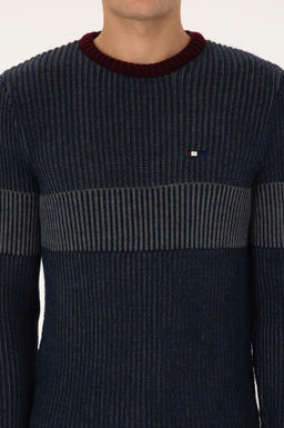 Erkek Slim Fit Bisiklet Yaka Lacivert Kazak - U.s. polo assn фото 6