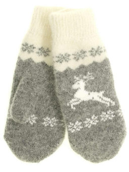 Варежки женские "Олень два цвета" КРУГ 3448-1