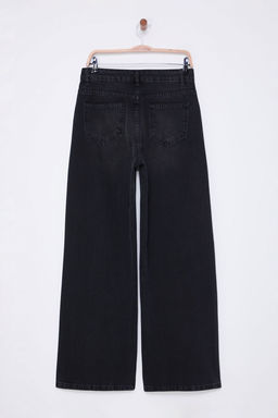 Siyah Onden Dugmeli Dusuk Bel Wide Leg Jeans TWOSS25JE00004 - Trendyolmilla фото 8