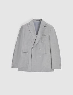 Gri Extra Slim Fit Kruvaze Tak_m Elbise