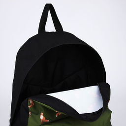 Рюкзак текстильный Лисы, с карманом, цвет зелёный - Nazamok фото 6