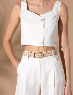 Ekru Crop Top Bluz - Pierre cardin фото 6