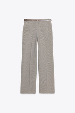 CHECK TROUSERS WITH BELT - Zara фото 8