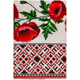 "Мир Вам" Скатерть 180х145см, длина стола до 140см, на 6 персон, хлопок "Комфорт" 171г/м2, "Домашняя мода" (Россия)