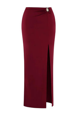 Bordo Orme Maxi Dokum Aksesuarl? Plaj Pareo TBESS25PR00007