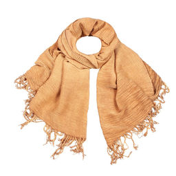 Объемный палантин гофре цвета рыжей охры - Модные истории фото 4