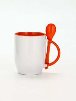 Кружка с ложкой керамическая Самой лучшей мамуле, 350 мл - Дорого внимание фото 2