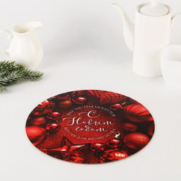 Цена за 5 шт. Подложка новогодняя под торт усиленная «С Новым годом», 30 см, 2 мм