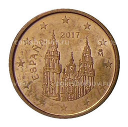 Монета 1 евроцент 2017 года Испания