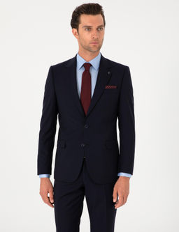 Lacivert Slim Fit %100 Y_n Klasik Tak_m Elbise - Cacharel фото 3