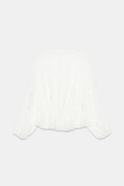 BLUSA BORDADOS PLUMETI / Blanco - Zara фото 8