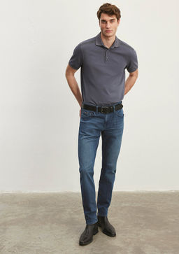 Jake Lux Black Vintage Ind?go Mavi Jean Pantolon