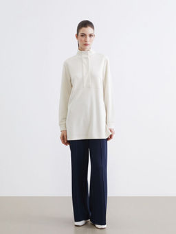 Dik Yaka Soft Touch Kad?n Sweatshirt Tunik