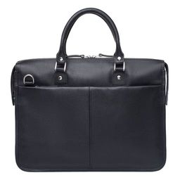 Кожаная деловая сумка для ноутбука Halston Black - Lakestone фото 5