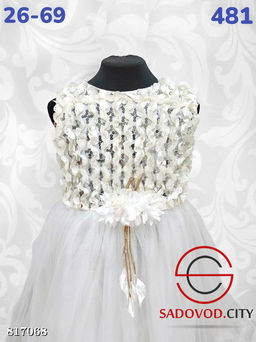 Нарядное платье для девочек с декором из пайеток и съемным цветком - Bruno фото 3