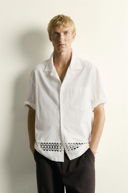 CAMISA RELAXED FIT CENEFA COMBINADA / Blanco roto - Zara фото 2