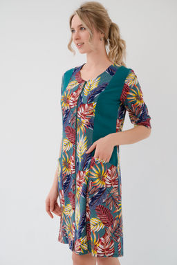 Халат женский из кулирки Любовь осенние листья