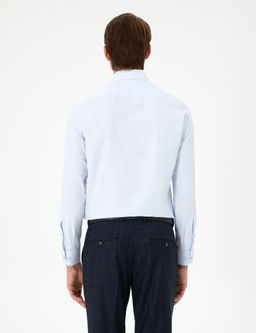 A__k Mavi Slim Fit Uzun Kollu G_mlek