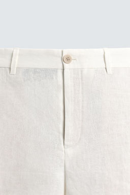 BERMUDA REGULAR FIT 100% LINO / Blanco