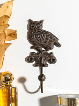 Крючок декоративный чугун "Сова на ветке" 8х18х6 см