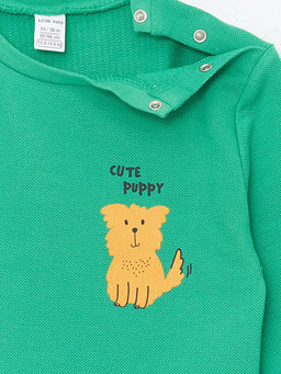 Bisiklet Yaka Uzun Kollu Bask?l? Erkek Bebek Ti??rt - Waikiki фото 3