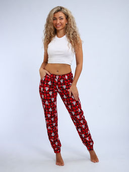 Брюки женские, модель 162, трикотаж (42 размер, Ёлочка, красный)