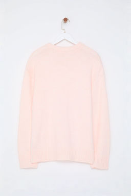 Pembe Genis Kal?p Bisiklet Yaka Triko Kazak TWOAW25KZ00168