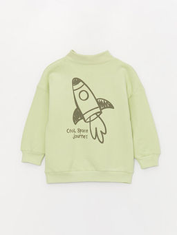 Dik Yaka Uzun Kollu Bask?l? Erkek Bebek Sweatshirt - Waikiki фото 3
