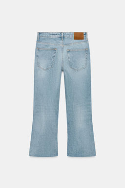 JEANS ZW COLLECTION RELAXED BOOTCUT TIRO MEDIO CROPPED / Azul claro - Zara фото 9